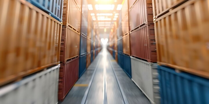 Bonded Warehouses Facilitating Global Trade by Holding Imported Goods Duty-Free Before Customs Clearance. Concept Bonded Warehouses, Global Trade, Duty-Free, Importing Goods, Customs Clearance