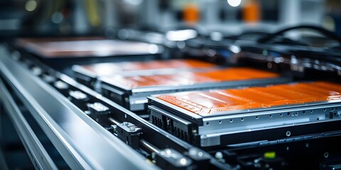In-depth Analysis of Electric Vehicle Battery Manufacturing A Modern Showcase of Precision. Concept Battery Technology, Electric Vehicles, Manufacturing Process, Precision Engineering