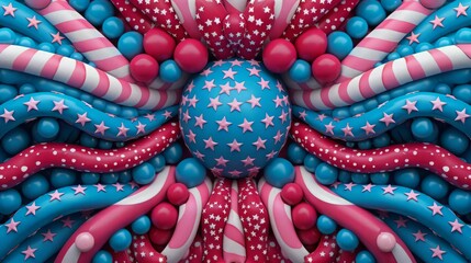 Obraz premium Abstract Pattern with Stars and Stripes.