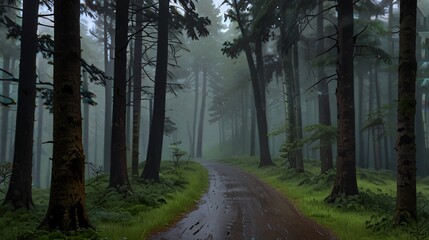 Fototapeta premium quiet rain forest background