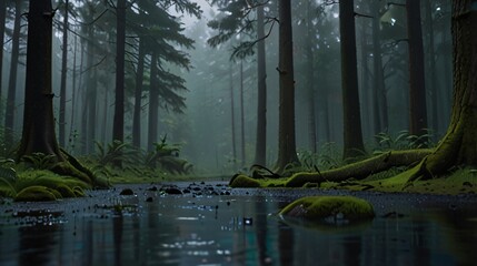 quiet rain forest background