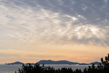 cloudscape during sunset on the island
