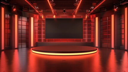 Designed for TV shows, commercials, and product presentations this virtual set background features a TV monitor.