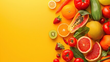 Colorful Fruit and Vegetable Composition