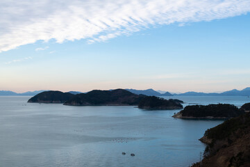 cloudscape during sunset on the island