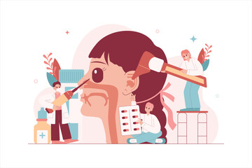 Ent Specialist Doctor and Patient Illustration