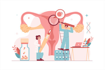 Obgyn Doctor and Patient Illustration