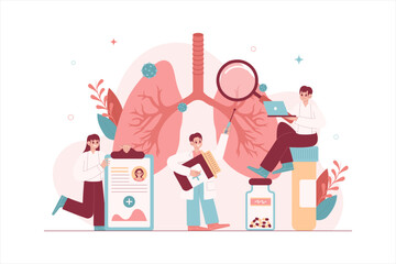 Pulmonologist Doctor and Patient Illustration