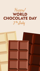 Happy World Chocolate Day 7th July. Social media Story Layout design template