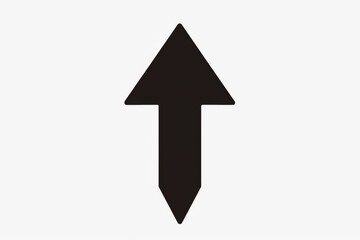 Dynamic silhouette of an arrow pointing downwards in modern style
