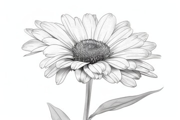 Fototapeta premium Serene aster outline symbolizing patience and grace under subtle light