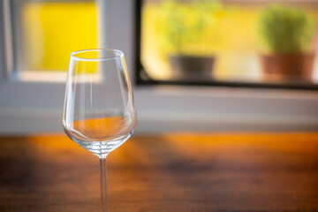 glass of wine on a table