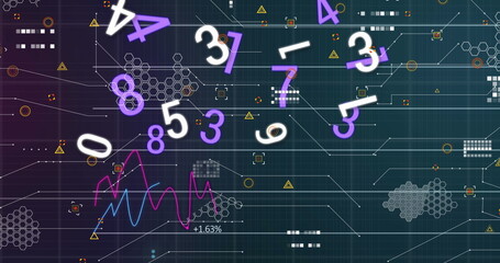 Image of numbers, statistics and financial data processing