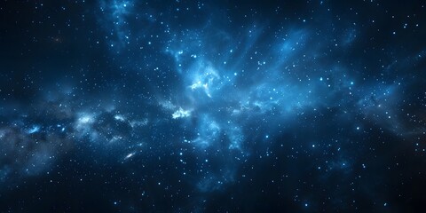 Naklejka premium Vast universe with countless stars and cosmic clouds illuminated against the dark void