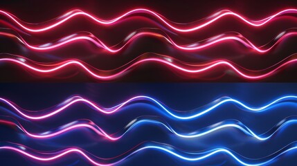 Modern illustration of cool and hot air waves with wind flow effect. Transparent purification breeze and heating blow or magic smoke.