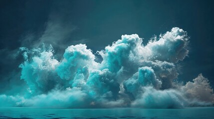 Cloud against a Plain Coloured Background. Modern Abstract Smoke Wallpaper. Cloud Computing Concept.