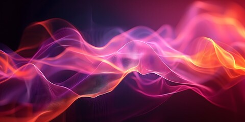 Abstract vibrant waves of colorful light in a dynamic flow against a dark background.