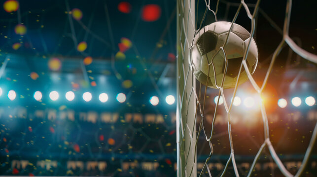 a ball that flies into the goal net and scores a goal