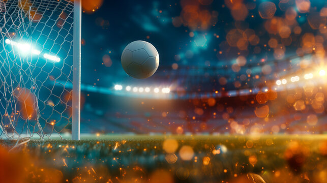 a ball that flies into the goal net and scores a goal