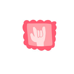 Obraz premium timbre rose avec une main