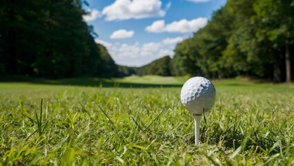 White golf tee in the foreground