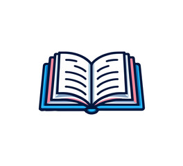 Open book icon simple minimal vector