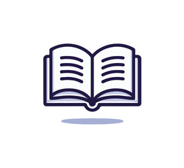 Open book icon simple minimal vector