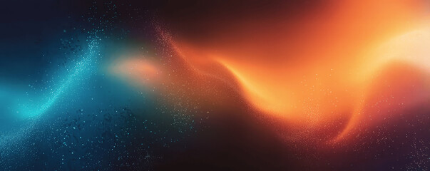 Ultra Realistic Grainy Noisy Abstract Background Dark Blue Orange Green Gradient Banner Design