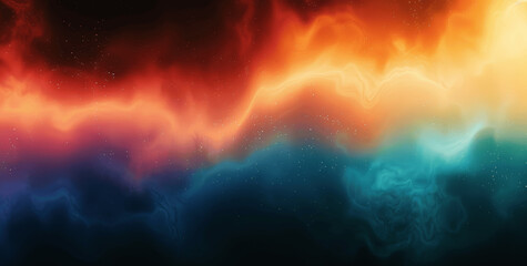 Psychedelic Grainy Gradient Flow Wave Poster Design in Dark Blue Orange Teal Black Music Cover