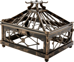metal bird cage isolated on white or transparent background,transparency 