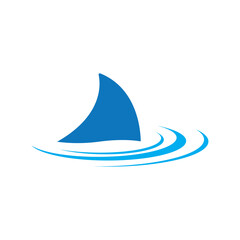 Fototapeta premium shark fin logo design swimming in the ocean