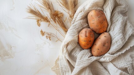 Thanksgiving day Mockup with oven-baked sweet potatoes