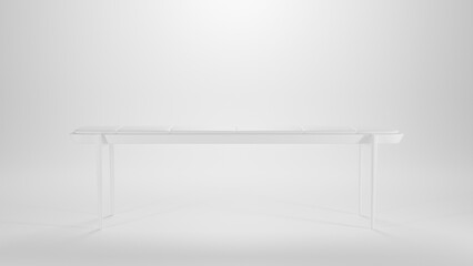 Aesthetic wooden long bench premium photo 3d render