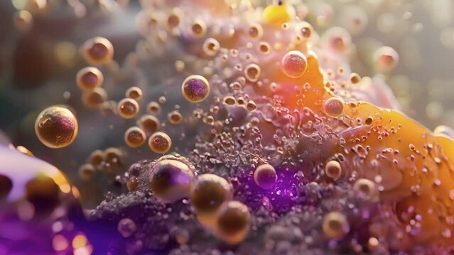 An elongated endocrine cell with numerous secretory granules releasing hormones into surrounding tissue.