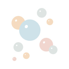 Multicolored bubbles. Flat cartoon vector illustration isolated on white background. 