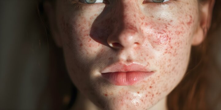 Impact of lupus facial rash on skin redness. Concept Skin redness, Lupus facial rash, Inflammatory response, Skin sensitivity, Cosmetic concerns