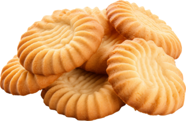 butter cookies isolated on white or transparent background,transparency 