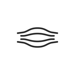 Muscle, linear style icon. Muscle fibers. Editable stroke width