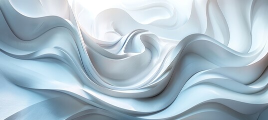 Fototapeta premium 3D White Geometric Abstract Background with Overlapping Layers