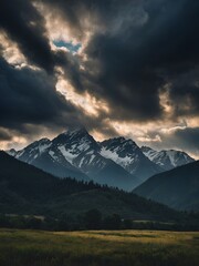 Obraz premium sunset in the mountains