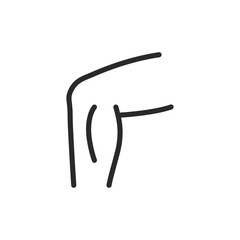 Calf muscle, linear style icon. Represents the calf muscle on the leg, often used in contexts related to fitness, health, or anatomy. Editable stroke width