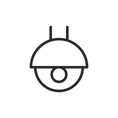 Surveillance camera, linear style icon. Editable stroke width