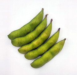 5つ並んだ枝豆／5 rows of edamame／5개 줄지어 완두콩