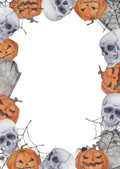 Halloween rectangular watercolor frames