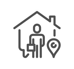 Work place related icon outline and linear vector.
