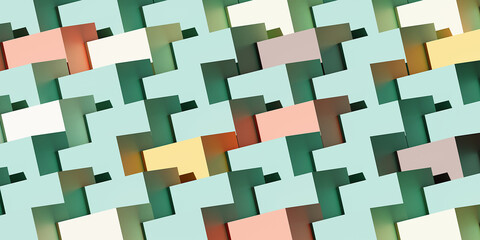 Modern Low-Poly Background 3d illustration colorful. 3d render.