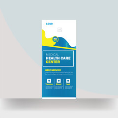 Fototapeta premium Medical healthcare roll up promotion banner design template