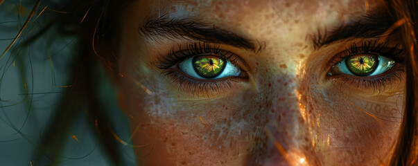 Naklejka premium A spark of curiosity igniting in a face, the eyebrows furrowed and the lips slightly parted.