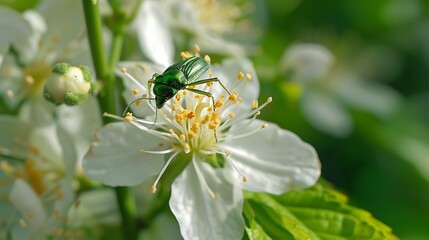 Pterygota on mock orange flower