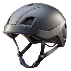Fototapeta premium High-quality black bike helmet with ventilation slots and adjustable straps, ideal for cycling and outdoor sports safety gear.